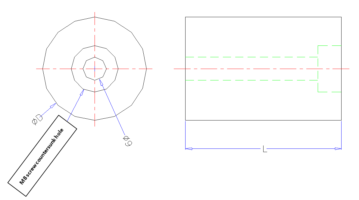 screw hole Schraubenloch